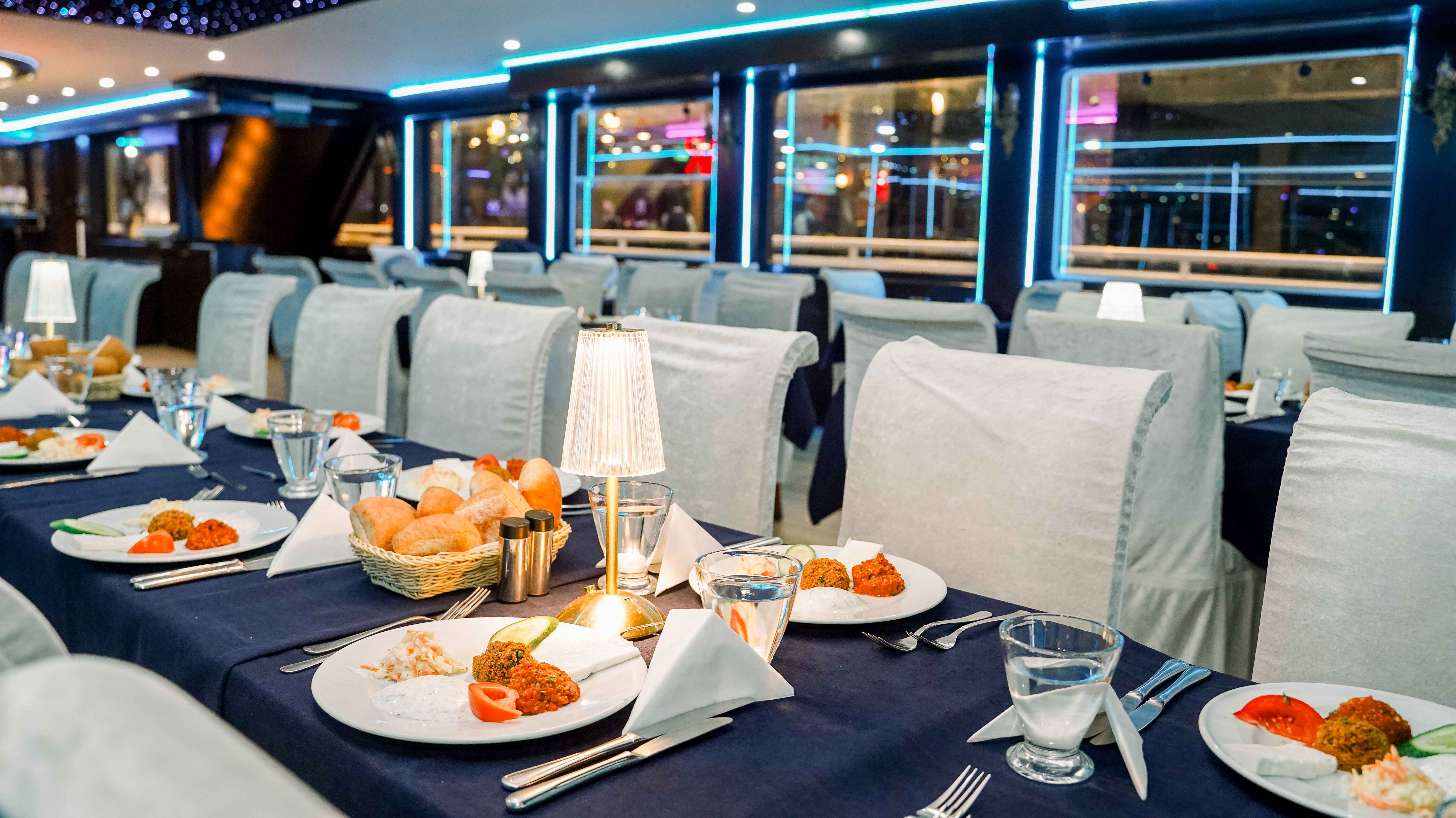 Glow Package 4 : BOSPHORUS DINNER CRUISE AND TURKISH SHOWS - BACKSIDE TABLE WITH ALCOHOL